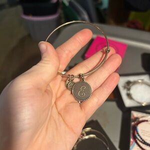 Alex and Ani “E” Silver Charm Bracelet